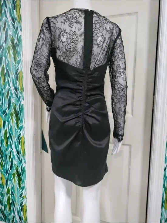 Vintage Jessica McClintock Lace Taffeta Ruched Mini Prom Dress 10 - Picture 3 of 15